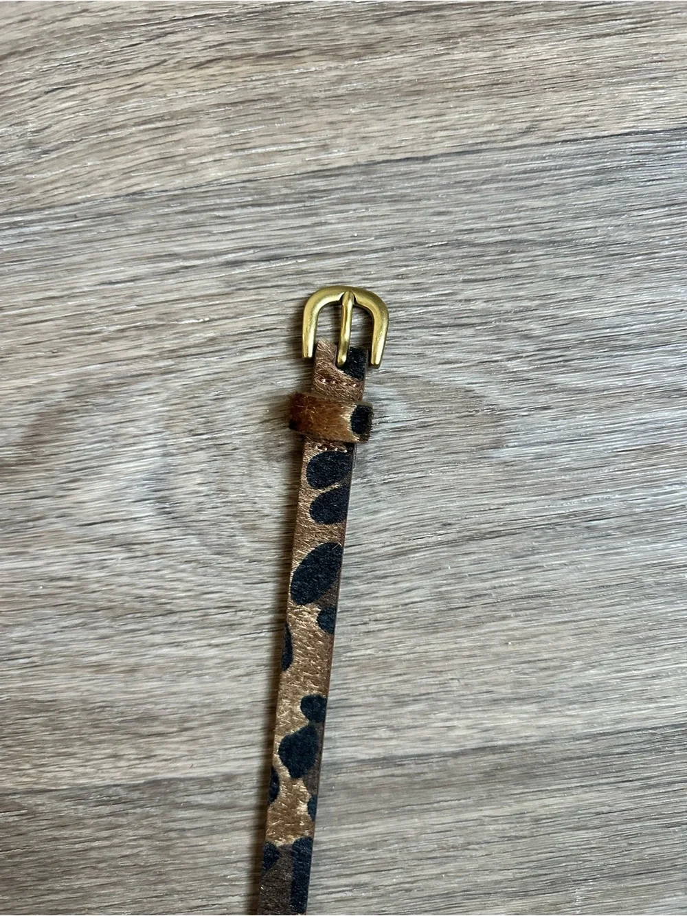 GAP Leopard Calf Hair Leather Belt Gold Buckle Women’s Size M